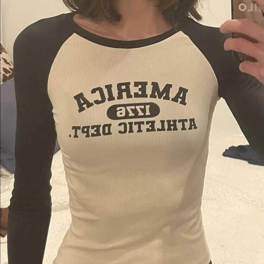 SHEIN Long sleeve Baseball Tee